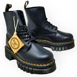 DR MARTENS - AUDRICK 8I 8-EYE NAPPA LUX LEATHER PLATFORM WOMEN'S ANKLE BOOTS 7US